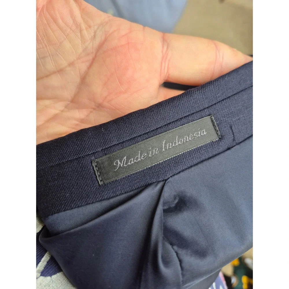 Lauren Ralph Lauren Mens Navy Blue 100% Wool Gold Crest Button‎ Blazer 50R